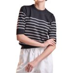 📌 مدل: بلوز یقه گرد آستین سه ربع راه راه بافت 🧶 جنس: بافت 📏 سایزبندی: 34 تا 50 سایز بزرگ