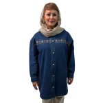 📌 مدل: شومیز جین گلدوزی توپی 🧶 جنس: جین 📏 سایزبندی: 44 تا 64 🌈 رنگ‌بندی: سبز، سورمه‌ای، ذغالی