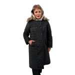 📌 مدل: کاپشن بلند یقه خز 🧶 جنس: شمعی 📏 سایزبندی: 38 تا 52 🎨 رنگ‌بندی: مشکی سایز بزرگ